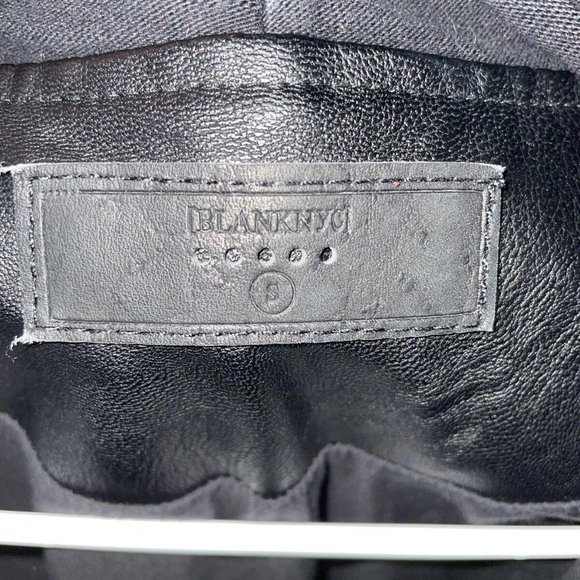 Blank NYC mixed media faux leather/cotton Front Drape Moto Jacket BLACK sz S-EUC - Picture 6 of 6